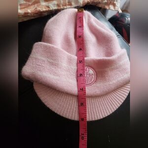 Pink Knit Beanie with Logo